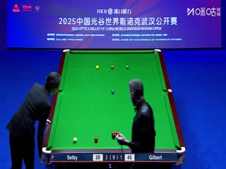 2025斯诺克武汉公开赛32进16 马克·塞尔比5-2大卫·吉尔伯特 20250826