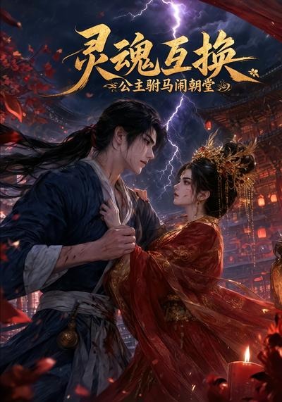 《靈魂互換,公主駙馬鬧朝堂》AI漫劇封面