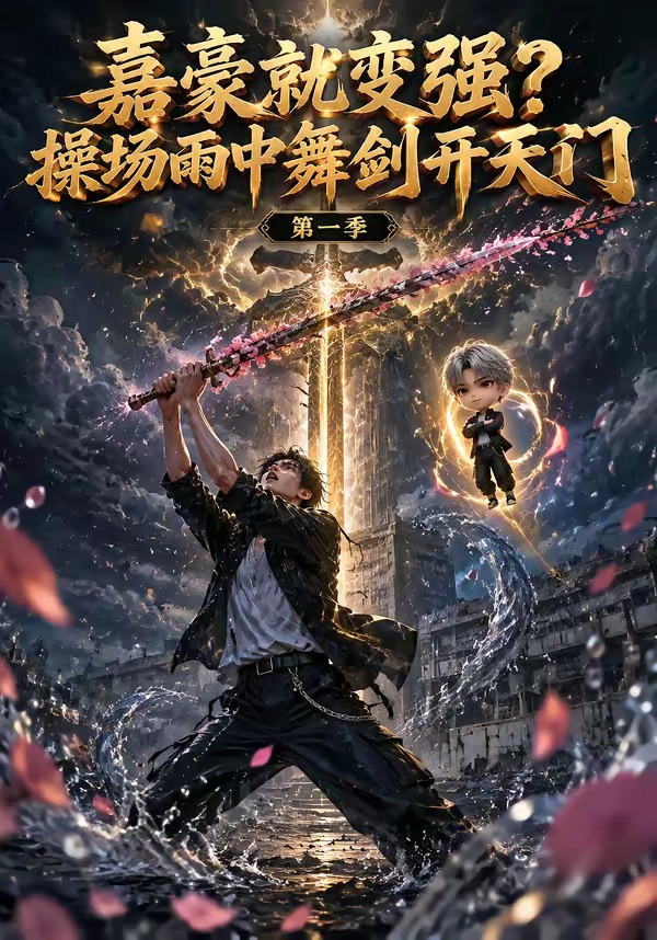 《嘉豪就變強?操場雨中舞劍開天門第一季》AI漫劇封面