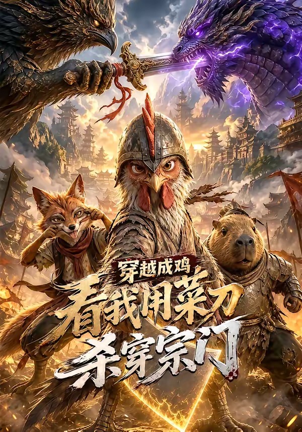 《穿越成雞,看我用菜刀殺穿宗門》AI漫劇封面