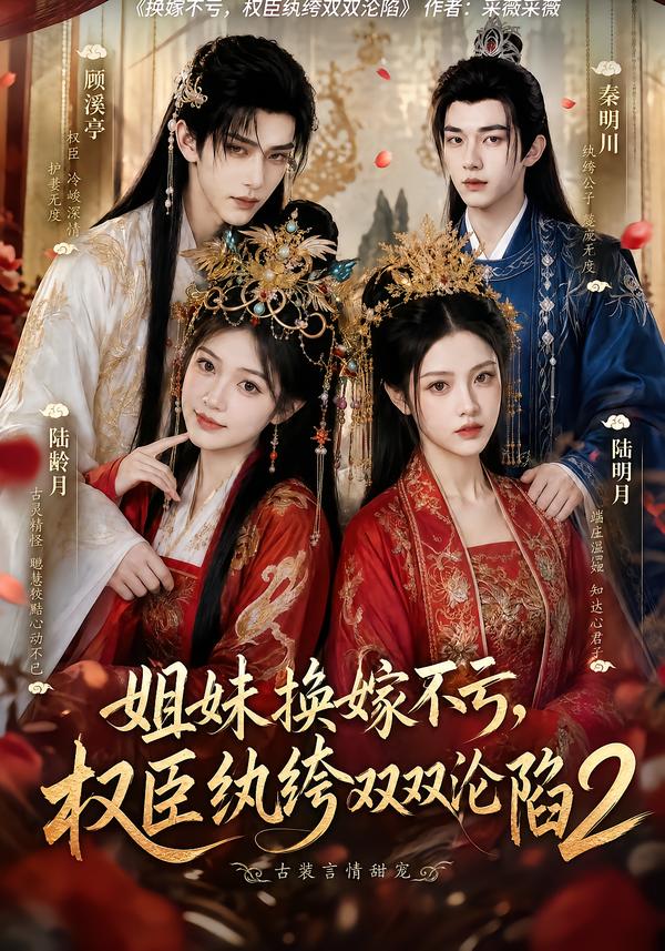 《姐妹換嫁不虧,權(quán)臣紈绔雙雙淪陷2》AI漫劇封面